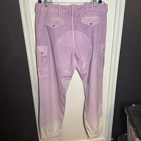Faith Connexion Men's Purple Tie Dye Cargo Pants Size IT 52 US Size XL - Picture 8 of 16